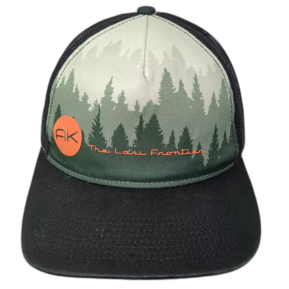Fahrenheit Black Green Alaska AK The Last Frontier Trucker Hat Snapback One Size